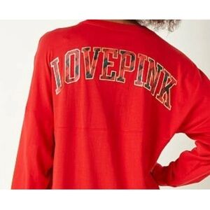 PINK Victoria's Secret Long Sleeve Varsity Crew Shirt MEDIUM NEW